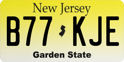 NJ license plate B77KJE