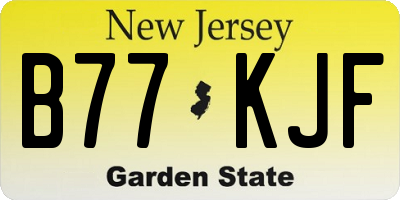 NJ license plate B77KJF