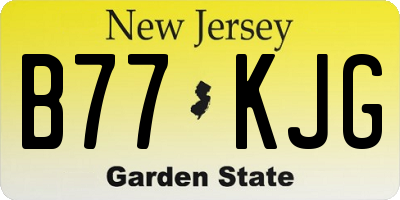 NJ license plate B77KJG