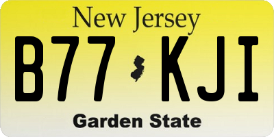 NJ license plate B77KJI