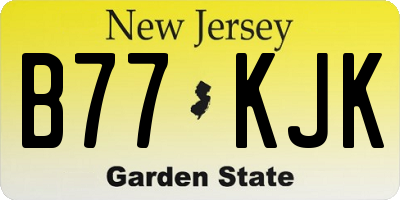 NJ license plate B77KJK