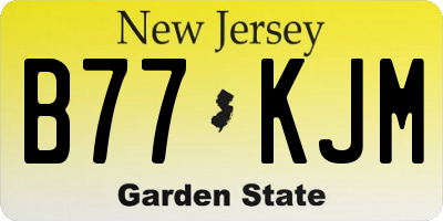 NJ license plate B77KJM
