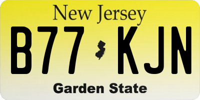 NJ license plate B77KJN