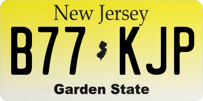 NJ license plate B77KJP