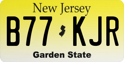 NJ license plate B77KJR