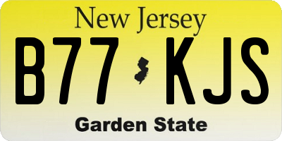 NJ license plate B77KJS