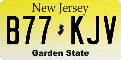 NJ license plate B77KJV