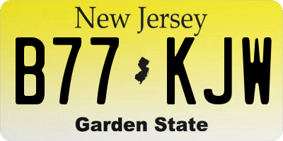 NJ license plate B77KJW