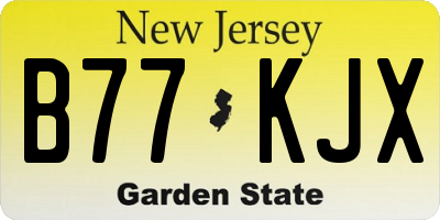 NJ license plate B77KJX