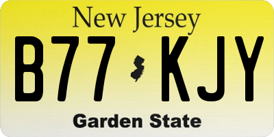 NJ license plate B77KJY