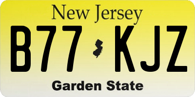 NJ license plate B77KJZ