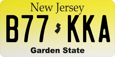 NJ license plate B77KKA