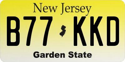 NJ license plate B77KKD