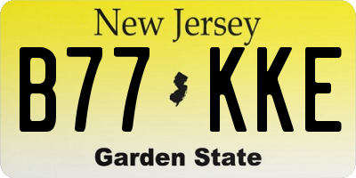 NJ license plate B77KKE