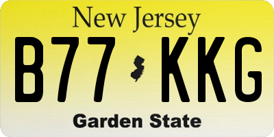 NJ license plate B77KKG