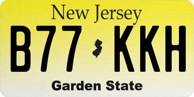 NJ license plate B77KKH