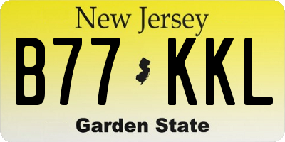 NJ license plate B77KKL