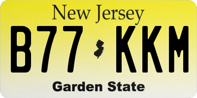 NJ license plate B77KKM