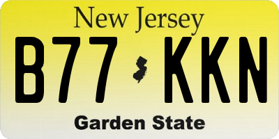 NJ license plate B77KKN