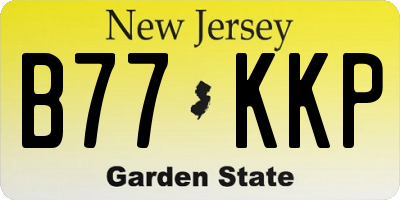 NJ license plate B77KKP