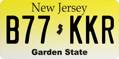 NJ license plate B77KKR