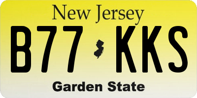 NJ license plate B77KKS