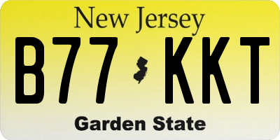NJ license plate B77KKT