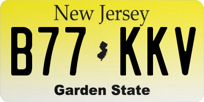 NJ license plate B77KKV