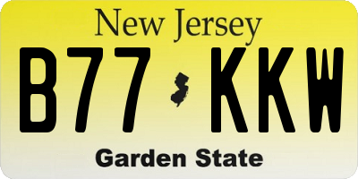 NJ license plate B77KKW