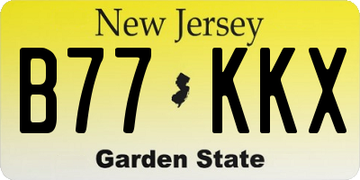 NJ license plate B77KKX