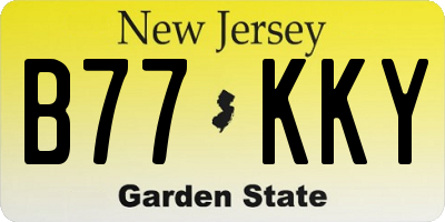 NJ license plate B77KKY