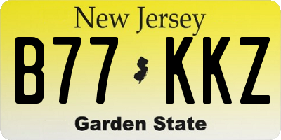 NJ license plate B77KKZ