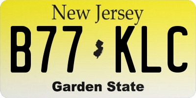 NJ license plate B77KLC