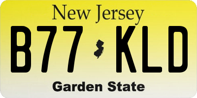 NJ license plate B77KLD