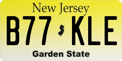 NJ license plate B77KLE