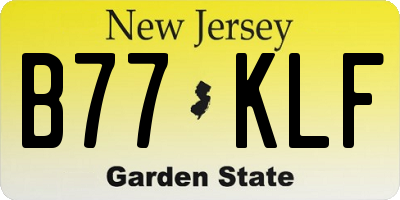 NJ license plate B77KLF