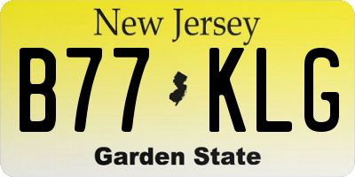 NJ license plate B77KLG