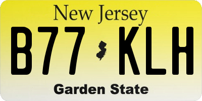 NJ license plate B77KLH