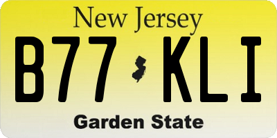 NJ license plate B77KLI