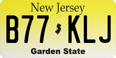 NJ license plate B77KLJ