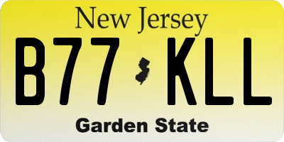 NJ license plate B77KLL