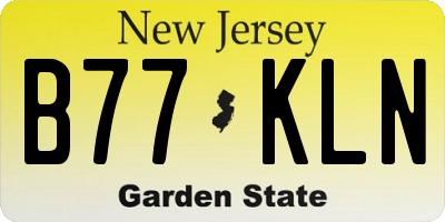 NJ license plate B77KLN