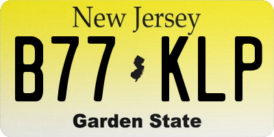 NJ license plate B77KLP