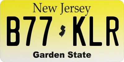 NJ license plate B77KLR