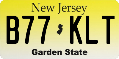 NJ license plate B77KLT