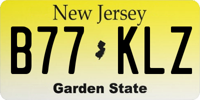 NJ license plate B77KLZ