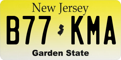 NJ license plate B77KMA