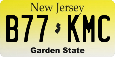 NJ license plate B77KMC