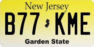NJ license plate B77KME