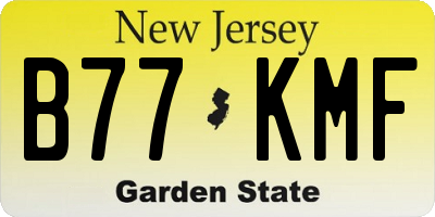 NJ license plate B77KMF
